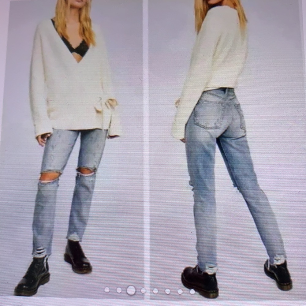 NWT BOYISH Billy”Some Like It Hot”High Rise Distressed Jeans 28